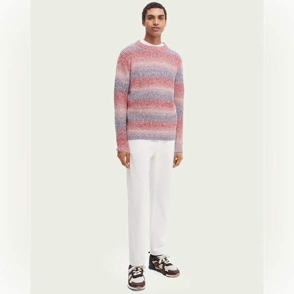 Scotch & Soda Gradient Cotton-Blend Crewneck Sweater in Blue Combo Size L NWT - Picture 16 of 16